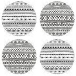 - RealHomes Yuvarlak Fermuarlı Sandalye Minderi - Realhomes  4'lü Özel Tasarım İskandinav Tasarımlı Dijital Baskılı Modern Yuvarlak Fermuarlı Sandalye Minderi Seti Realhomes