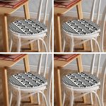 4'lü Özel Tasarım İskandinav Tasarımlı Dijital Baskılı Modern Yuvarlak Fermuarlı Sandalye Minderi Seti Realhomes