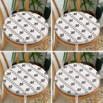 - RealHomes Yuvarlak Fermuarlı Sandalye Minderi - Realhomes  4'lü Özel Tasarım İskandinav Motifli Dijital Baskılı Modern Yuvarlak Fermuarlı Sandalye Minderi Seti Realhomes