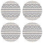 4'lü Özel Tasarım İskandinav Çizimli Dijital Baskılı Modern Yuvarlak Fermuarlı Sandalye Minderi Seti Realhomes