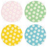 - RealHomes Yuvarlak Fermuarlı Sandalye Minderi - Realhomes  4'lü Renkli Zemin Papatya Tasarımlı Dijital Baskılı Modern Yuvarlak Fermuarlı Sandalye Minderi Seti Realhomes