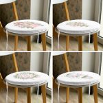 - RealHomes Yuvarlak Fermuarlı Sandalye Minderi - Realhomes  4'lü Çiçek Demetleri Özel Tasarım Dijital Baskılı Modern Yuvarlak Fermuarlı Sandalye Minderi Seti Realhomes