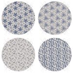 - RealHomes Yuvarlak Fermuarlı Sandalye Minderi - Realhomes 4'lü Kot Zeminde Kristal ve Yaprak Motifli Modern Dekoratif Yuvarlak Fermuarlı Sandalye Minderi Seti Realhomes