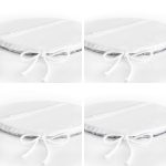 - RealHomes Yuvarlak Fermuarlı Sandalye Minderi - Realhomes 4'lü Kot Zeminde Kristal ve Yaprak Motifli Modern Dekoratif Yuvarlak Fermuarlı Sandalye Minderi Seti Realhomes