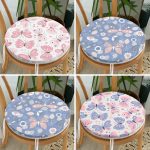 4'lü Renkli Zemin Kelebek Desenli Dijital Baskılı Modern Yuvarlak Fermuarlı Sandalye Minderi Seti Realhomes