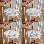 4'lü Kot Zeminde Kristal ve Çam Ağacı Motifli Modern Dijital Baskılı Dekoratif Yuvarlak Fermuarlı Sandalye Minderi Seti Realhomes