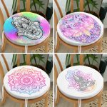 4'lü Özel Tasarım Fatma Ana Eli Desenli Yuvarlak Fermuarlı Sandalye Minderi Seti Realhomes