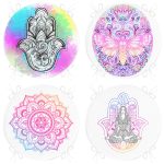 4'lü Özel Tasarım Fatma Ana Eli Desenli Yuvarlak Fermuarlı Sandalye Minderi Seti Realhomes