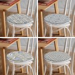 - RealHomes Yuvarlak Fermuarlı Sandalye Minderi - Realhomes  4'lü Kot Zeminde Ebru Sanatı Motifli Dekoratif Dijital Baskılı Modern Yuvarlak Fermuarlı Sandalye Minderi Seti Realhomes