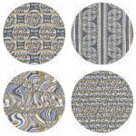 - RealHomes Yuvarlak Fermuarlı Sandalye Minderi - Realhomes  4'lü Kot Zeminde Ebru Sanatı Motifli Dekoratif Dijital Baskılı Modern Yuvarlak Fermuarlı Sandalye Minderi Seti Realhomes