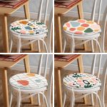 4'lü Minimal Renkli Özel Tasarımlı Yuvarlak Fermuarlı Sandalye Minderi Seti Realhomes