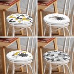 - RealHomes Yuvarlak Fermuarlı Sandalye Minderi - Realhomes  4'lü Mermer Geometrik Çizimli Özel Tasarım Yuvarlak Fermuarlı Sandalye Minderi Seti Realhomes