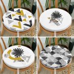 - RealHomes Yuvarlak Fermuarlı Sandalye Minderi - Realhomes  4'lü Mermer Geometrik Çizimli Özel Tasarım Yuvarlak Fermuarlı Sandalye Minderi Seti Realhomes