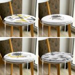 - RealHomes Yuvarlak Fermuarlı Sandalye Minderi - Realhomes  4'lü Mermer Geometrik Çizimli Özel Tasarım Yuvarlak Fermuarlı Sandalye Minderi Seti Realhomes