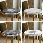 4'lü Enik Motifli Fil Tasarımlı Yuvarlak Fermuarlı Sandalye Minderi Seti Realhomes