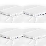 - RealHomes Yuvarlak Fermuarlı Sandalye Minderi - Realhomes  4'lü Eflatun Suluboya Motifli Gül Tasarımlı Yuvarlak Fermuarlı Sandalye Minderi Seti Realhomes