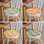 - RealHomes Yuvarlak Fermuarlı Sandalye Minderi - Realhomes 4'lü Turuncu Yeşil Ebru Sanatlı Özel Tasarım Yuvarlak Fermuarlı Sandalye Minderi Seti Realhomes