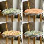 - RealHomes Yuvarlak Fermuarlı Sandalye Minderi - Realhomes 4'lü Turuncu Yeşil Ebru Sanatlı Özel Tasarım Yuvarlak Fermuarlı Sandalye Minderi Seti Realhomes