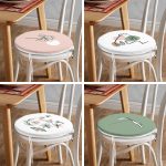 - RealHomes Yuvarlak Fermuarlı Sandalye Minderi - Realhomes  4'lü Onedraw Figürlü Çiçek Tasarımlı Yuvarlak Fermuarlı Sandalye Minderi Seti Realhomes