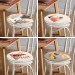 - RealHomes Yuvarlak Fermuarlı Sandalye Minderi - Realhomes  4'lü Bohem Temalı Tropik Yapraklı Kadın Tasarımlı Yuvarlak Fermuarlı Sandalye Minderi Seti Realhomes