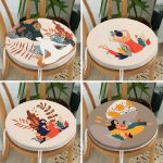 - RealHomes Yuvarlak Fermuarlı Sandalye Minderi - Realhomes  4'lü Bohem Temalı Tropik Yapraklı Kadın Tasarımlı Yuvarlak Fermuarlı Sandalye Minderi Seti Realhomes