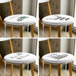 4'lü Ekose Temalı Mery Christmas Tasarımlı Yuvarlak Fermuarlı Sandalye Minderi Seti Realhomes