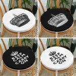 - RealHomes Yuvarlak Fermuarlı Sandalye Minderi - Realhomes  4'lü Keep Calm Temalı Kral Tacı Motrifli Yuvarlak Fermuarlı Sandalye Minderi Seti Realhomes