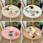 - RealHomes Yuvarlak Fermuarlı Sandalye Minderi - Realhomes 4'lü Minimal Tasarımlı Bohem Dijital Baskılı Yuvarlak Fermuarlı Sandalye Minderi Seti Realhomes