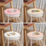 4'lü Bohem Tropik Yaprak Motifli Yuvarlak Fermuarlı Sandalye Minderi Seti Realhomes