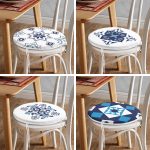 - RealHomes Yuvarlak Fermuarlı Sandalye Minderi - Realhomes  4'lü Mavi Fraktal Tasarımlı Dijital Baskılı Yuvarlak Fermuarlı Sandalye Minderi Seti Realhomes