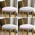 4'lü Pembe Gri Ogea Özel Tasarımlı Yuvarlak Fermuarlı Sandalye Minderi Seti Realhomes