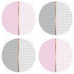 4'lü Pembe Gri Ogea Özel Tasarımlı Yuvarlak Fermuarlı Sandalye Minderi Seti Realhomes