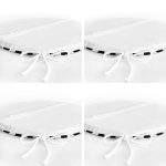 4'lü Siyah Beyaz Çizgili Dijital Baskılı Yuvarlak Fermuarlı Sandalye Minderi Seti Realhomes