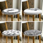 4'lü Siyah Beyaz Zebra Desen Tasarımlı Yuvarlak Fermuarlı Sandalye Minderi Seti Realhomes