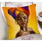 - kafrika-kadin-Gorsel-1 - Realhomes Afrika Kadın Motifli Dekoratif Yastık Kırlent Kılıfı Realhomes