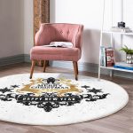 - RealHomes Dijital Baskılı Kaymaz Tabanlı Comfort Yuvarlak Halı - Realhomes  Siyah Beyaz Geyikli Merry Christmas Motifli Dijital Baskılı Modern Salon ve Oturma Odası Kaymaz Tabanlı Yuvarlak Halı Realhomes