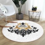 - RealHomes Dijital Baskılı Kaymaz Tabanlı Comfort Yuvarlak Halı - Realhomes  Siyah Beyaz Geyikli Merry Christmas Motifli Dijital Baskılı Modern Salon ve Oturma Odası Kaymaz Tabanlı Yuvarlak Halı Realhomes