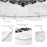 - RealHomes Dijital Baskılı Kaymaz Tabanlı Comfort Yuvarlak Halı - Realhomes  Siyah Beyaz Geyikli Merry Christmas Motifli Dijital Baskılı Modern Salon ve Oturma Odası Kaymaz Tabanlı Yuvarlak Halı Realhomes