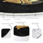 - RealHomes Dijital Baskılı Kaymaz Tabanlı Comfort Yuvarlak Halı - Realhomes  Siyah Zemin Sarı Çan Desenli Dijital Baskılı Modern Salon ve Oturma Odası Yıkanabilir Kaymaz Tabanlı Yuvarlak Halı Realhomes