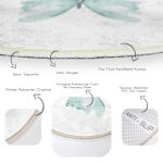 - RealHomes Dijital Baskılı Kaymaz Tabanlı Comfort Yuvarlak Halı - Realhomes  Beyaz Zemin Mavi Kelebek Motifli Dijital Baskılı Turkuaz Çocuk ve Genç Odası Yıkanabilir Kaymaz Tabanlı Yuvarlak Halı Realhomes