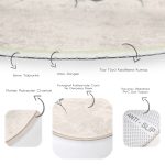 - RealHomes Dijital Baskılı Kaymaz Tabanlı Comfort Yuvarlak Halı - Realhomes  Krem Zeminli Çiçek Tasarımlı Dijital Baskılı Modern Renkli Mutfak Yıkanabilir Kaymaz Tabanlı Yuvarlak Halı Realhomes