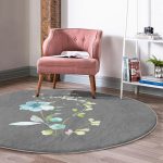 - RealHomes Dijital Baskılı Kaymaz Tabanlı Comfort Yuvarlak Halı - Realhomes  Realhomes Gri Zeminli Çiçek Tasarımlı Dijital Baskılı Mutfak Yıkanabilir Kaymaz Tabanlı Yuvarlak Halı Realhomes