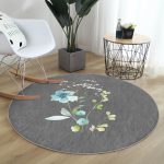 - RealHomes Dijital Baskılı Kaymaz Tabanlı Comfort Yuvarlak Halı - Realhomes  Realhomes Gri Zeminli Çiçek Tasarımlı Dijital Baskılı Mutfak Yıkanabilir Kaymaz Tabanlı Yuvarlak Halı Realhomes