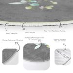 - RealHomes Dijital Baskılı Kaymaz Tabanlı Comfort Yuvarlak Halı - Realhomes  Realhomes Gri Zeminli Çiçek Tasarımlı Dijital Baskılı Mutfak Yıkanabilir Kaymaz Tabanlı Yuvarlak Halı Realhomes