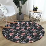 - RealHomes Dijital Baskılı Kaymaz Tabanlı Comfort Yuvarlak Halı - Realhomes  Siyah Zemin Çapa Motifli Dijital Baskılı Modern Outdoor Yıkanabilir Kaymaz Tabanlı Yuvarlak Halı Realhomes