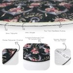 - RealHomes Dijital Baskılı Kaymaz Tabanlı Comfort Yuvarlak Halı - Realhomes  Siyah Zemin Çapa Motifli Dijital Baskılı Modern Outdoor Yıkanabilir Kaymaz Tabanlı Yuvarlak Halı Realhomes