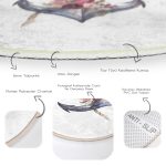 - RealHomes Dijital Baskılı Kaymaz Tabanlı Comfort Yuvarlak Halı - Realhomes Beyaz Zeminde Sade Çapa Tasarımlı Dijital Baskılı Renkli Banyo Yıkanabilir Kaymaz Tabanlı Yuvarlak Halı Realhomes