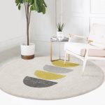 - RealHomes Dijital Baskılı Kaymaz Tabanlı Comfort Yuvarlak Halı - Realhomes  Güneş ve Ay Sanatsal Çizimli Dijital Baskılı Modern Renkli Salon Oturma Odası Yıkanabilir Kaymaz Tabanlı Yuvarlak Halı Realhomes