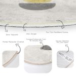 - RealHomes Dijital Baskılı Kaymaz Tabanlı Comfort Yuvarlak Halı - Realhomes  Güneş ve Ay Sanatsal Çizimli Dijital Baskılı Modern Renkli Salon Oturma Odası Yıkanabilir Kaymaz Tabanlı Yuvarlak Halı Realhomes