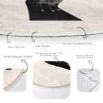 - RealHomes Dijital Baskılı Kaymaz Tabanlı Comfort Yuvarlak Halı - Realhomes Sanatsal Yeşeren Çiçek Tasarımlı Dijital Baskılı Modern Gold Salon ve Oturma Odası Yıkanabilir Kaymaz Tabanlı Yuvarlak Halı Realhomes